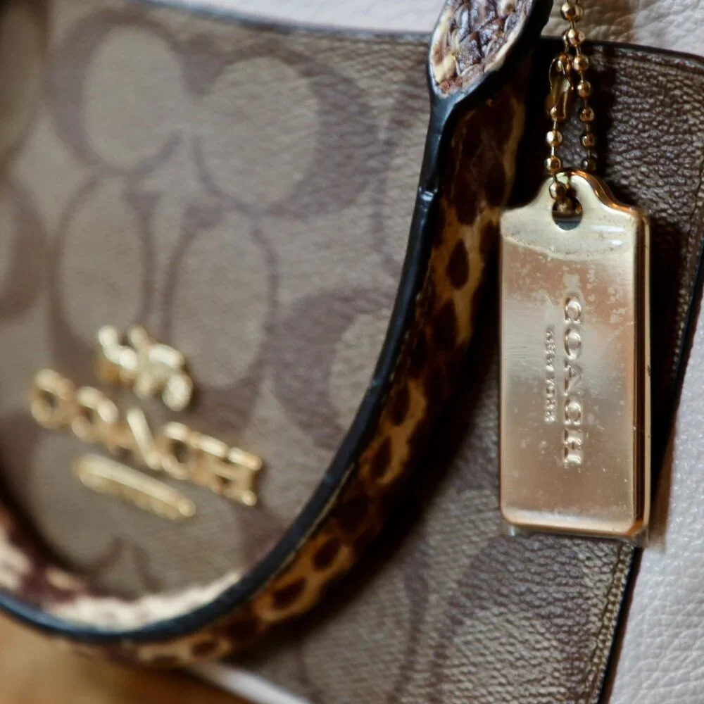 Coach Signature Exotic Mix Mini Emma Satchel EUC - Picture 2 of 11